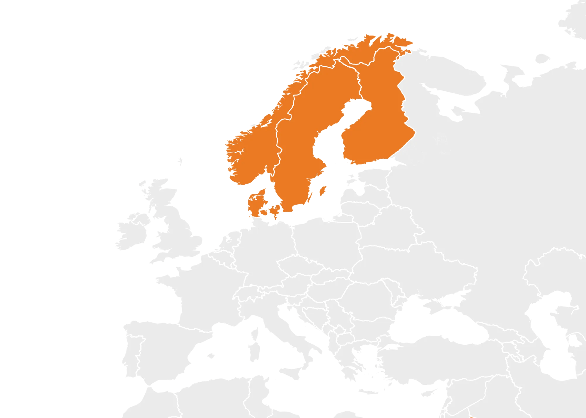 Global map showcasing the Nordics market.