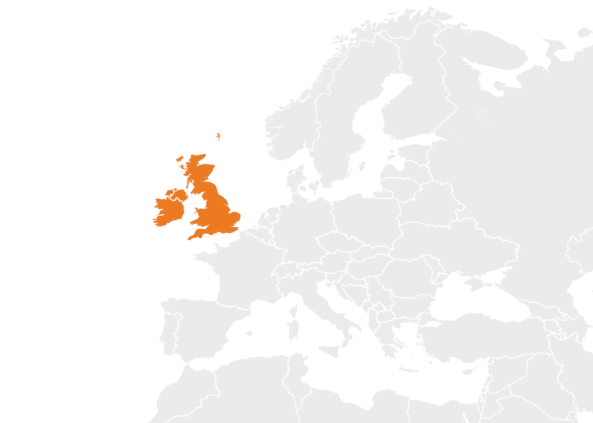 Global map showcasing the United Kingdom market.