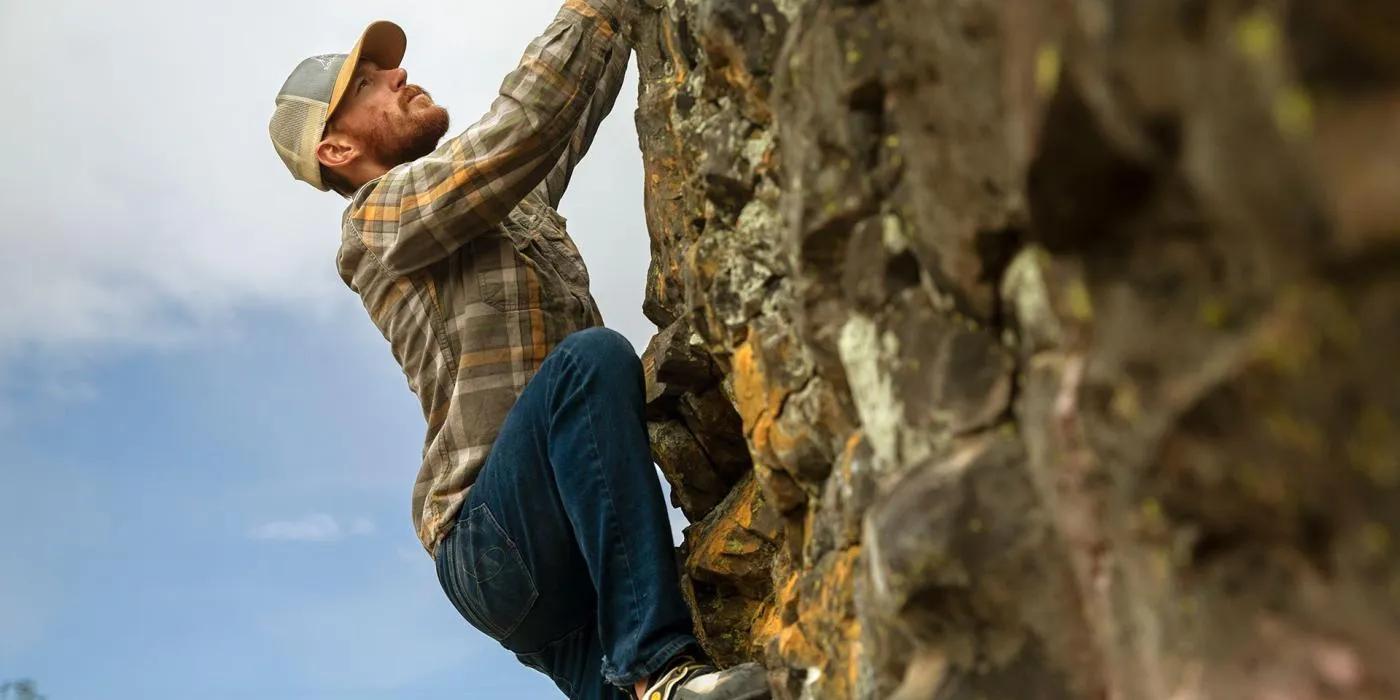 Story idea submission of a person rock climbing in Vacaville, CA. 