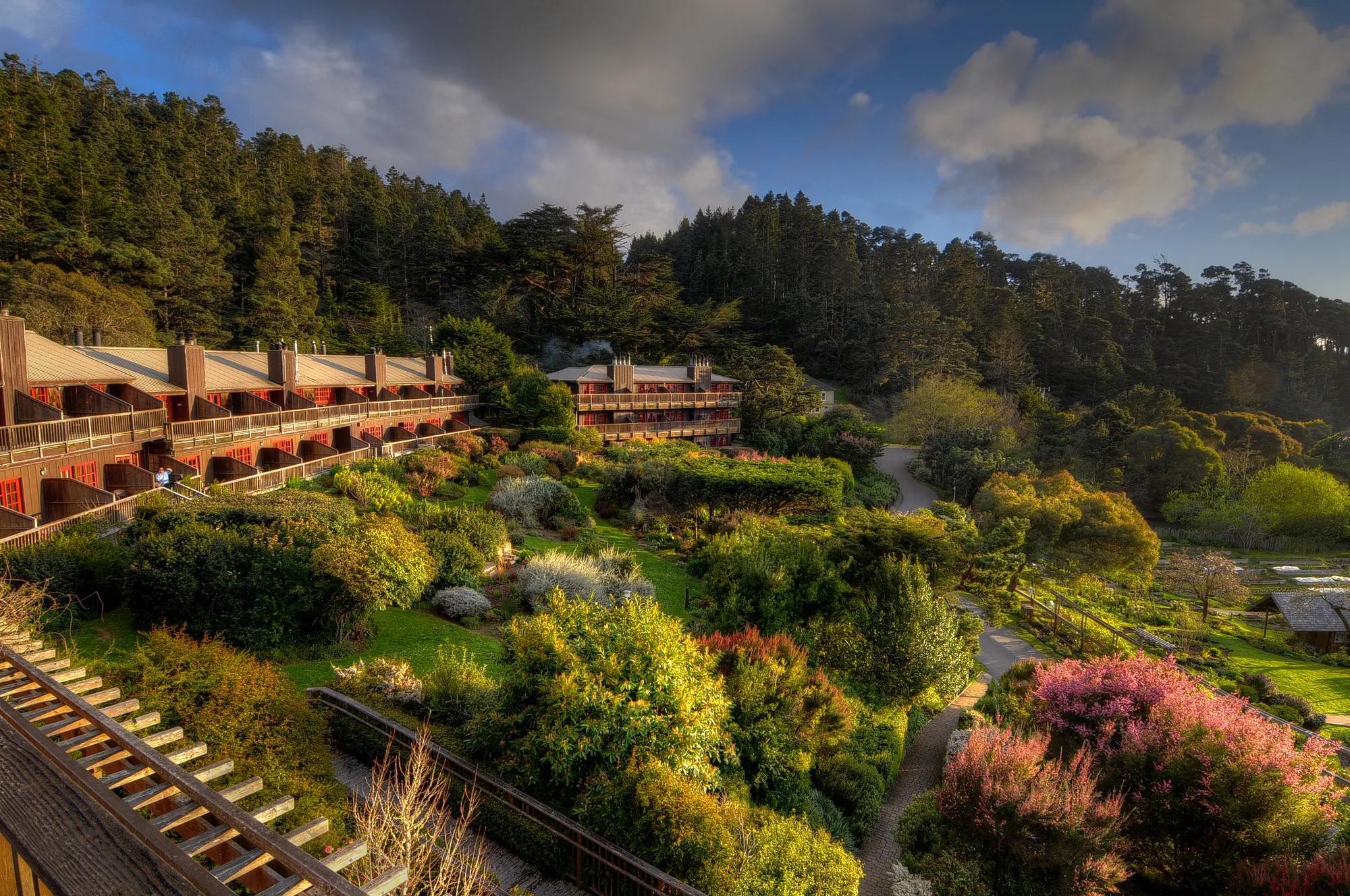 Story Idea submission of balcony view from the Stanford Inn & Resort, located in Mendocino, CA.