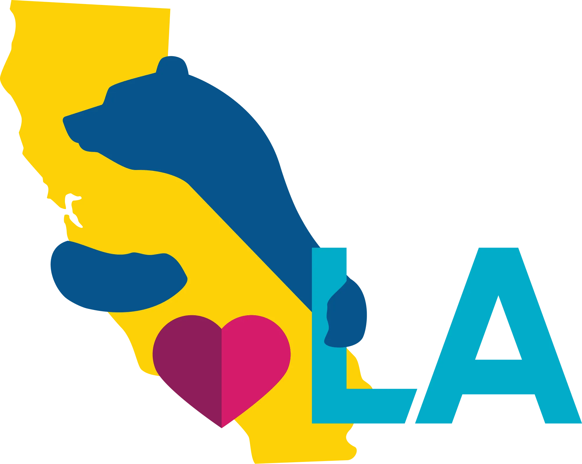 Love LA crisis recovery positioning mark in full color, for industry and consumer materials.