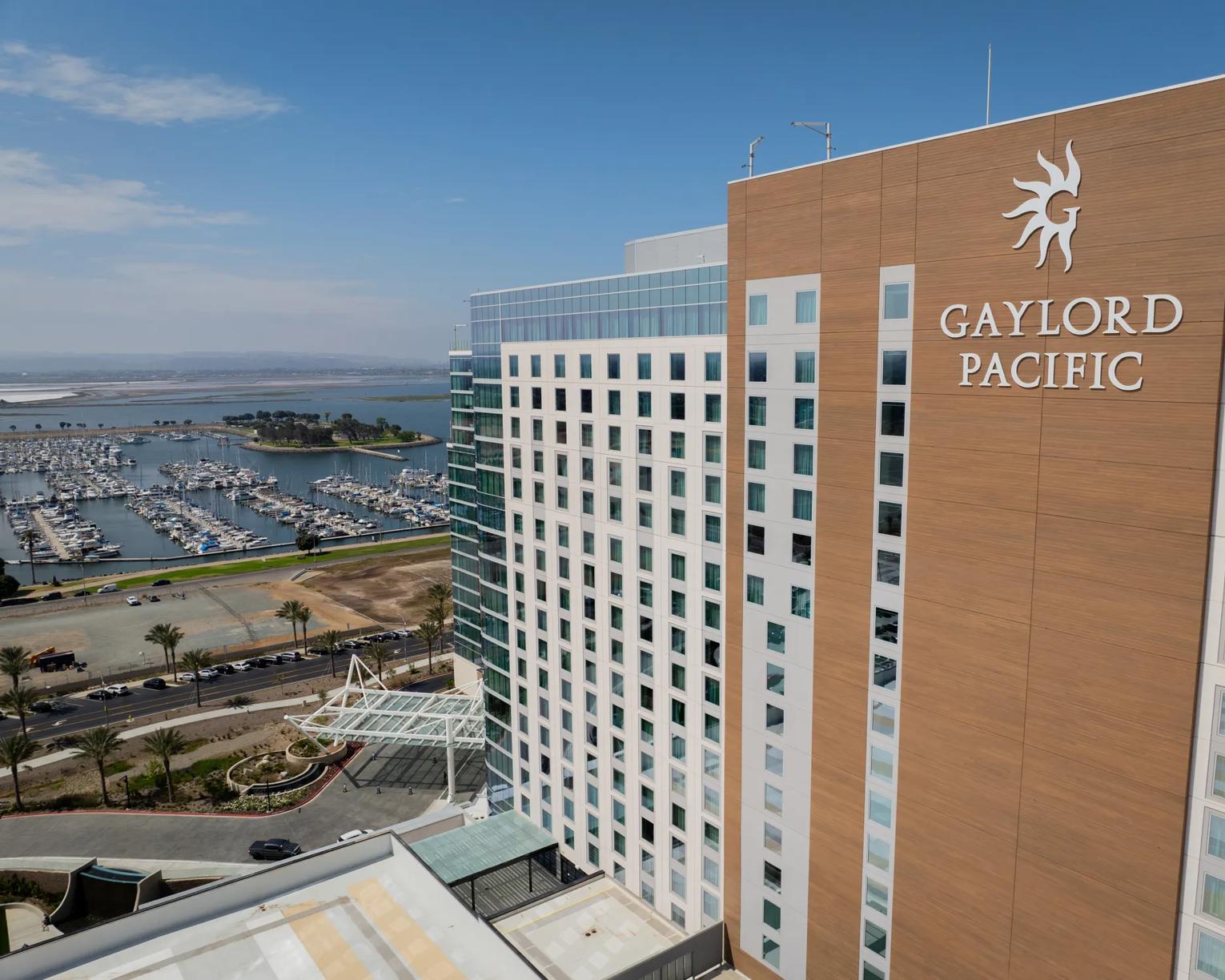 Aerial view of the Gaylord Pacific Resort and Convention Center in daytime.