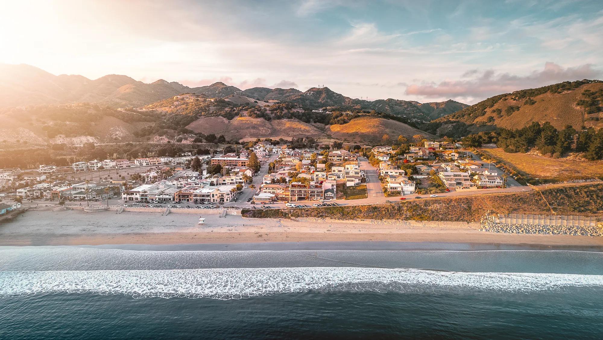 Story idea submission of aerial view of Avila Beach in San Luis Obispo, CA.