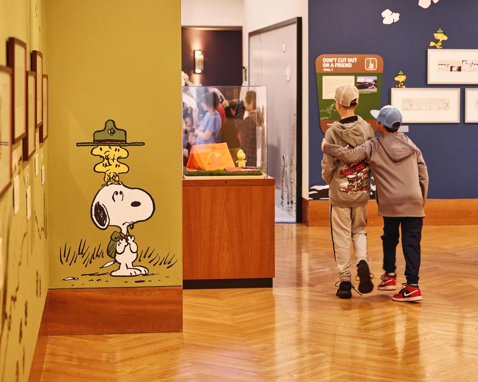 2 kids embrace in a hallway at the Charles M. Schulz Museum in Santa Rosa, CA.
Photo captured by DDM and Travel + Leisure for the 2025 Road Rally paid media extension, part of the Playful Journeys campaign.
