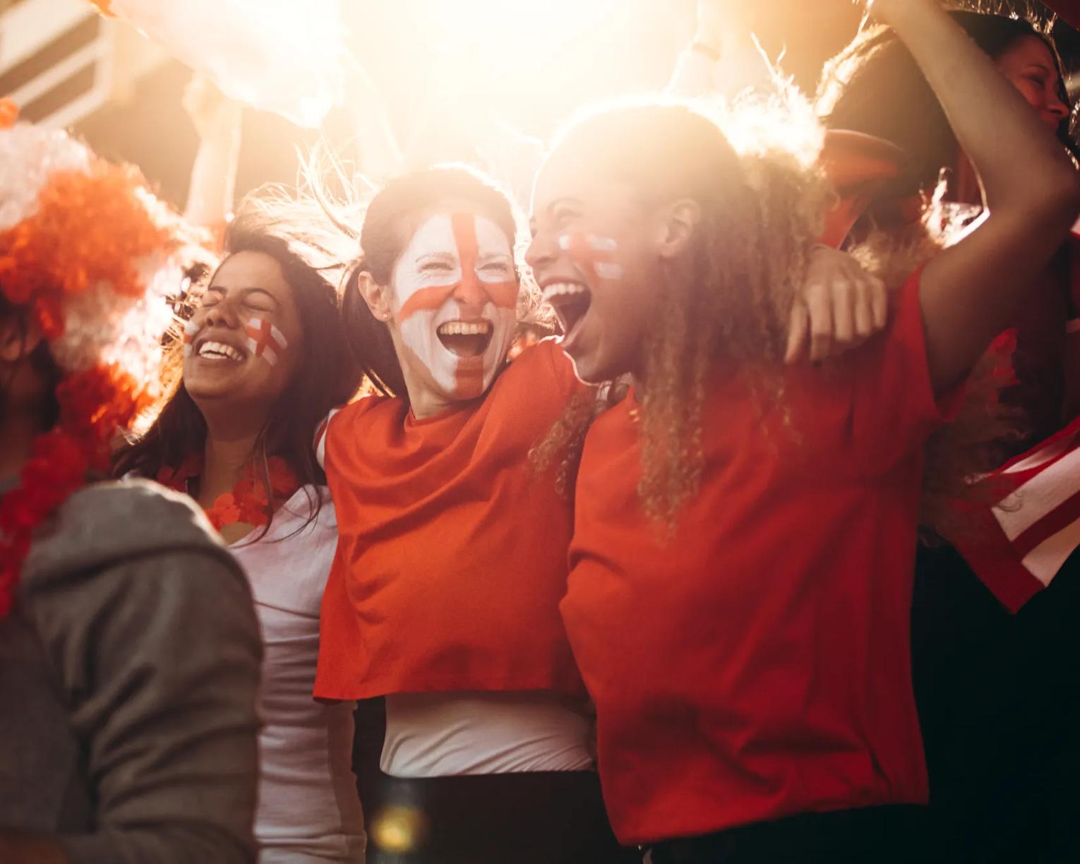 International soccer-football play and fans enjoying World Cup™ in various venues. 1222072486