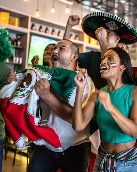 International soccer-football play and fans enjoying World Cup™ in various venues. 1408239597