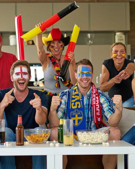 International soccer-football play and fans enjoying World Cup™ in various venues. 539473578