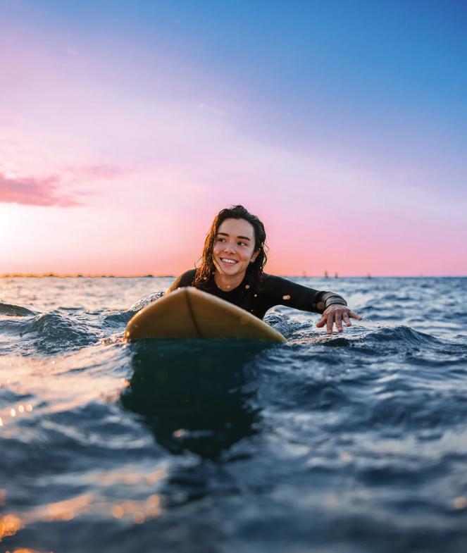 Girl enjoying the waves along the California coast during sunset.

iStock ID 1983740298