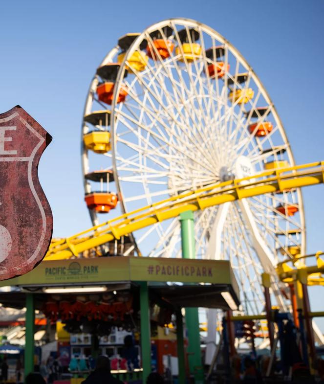 The Santa Monica Pier,the end of Route 66, in Santa Monica, California on May 6, 2024.