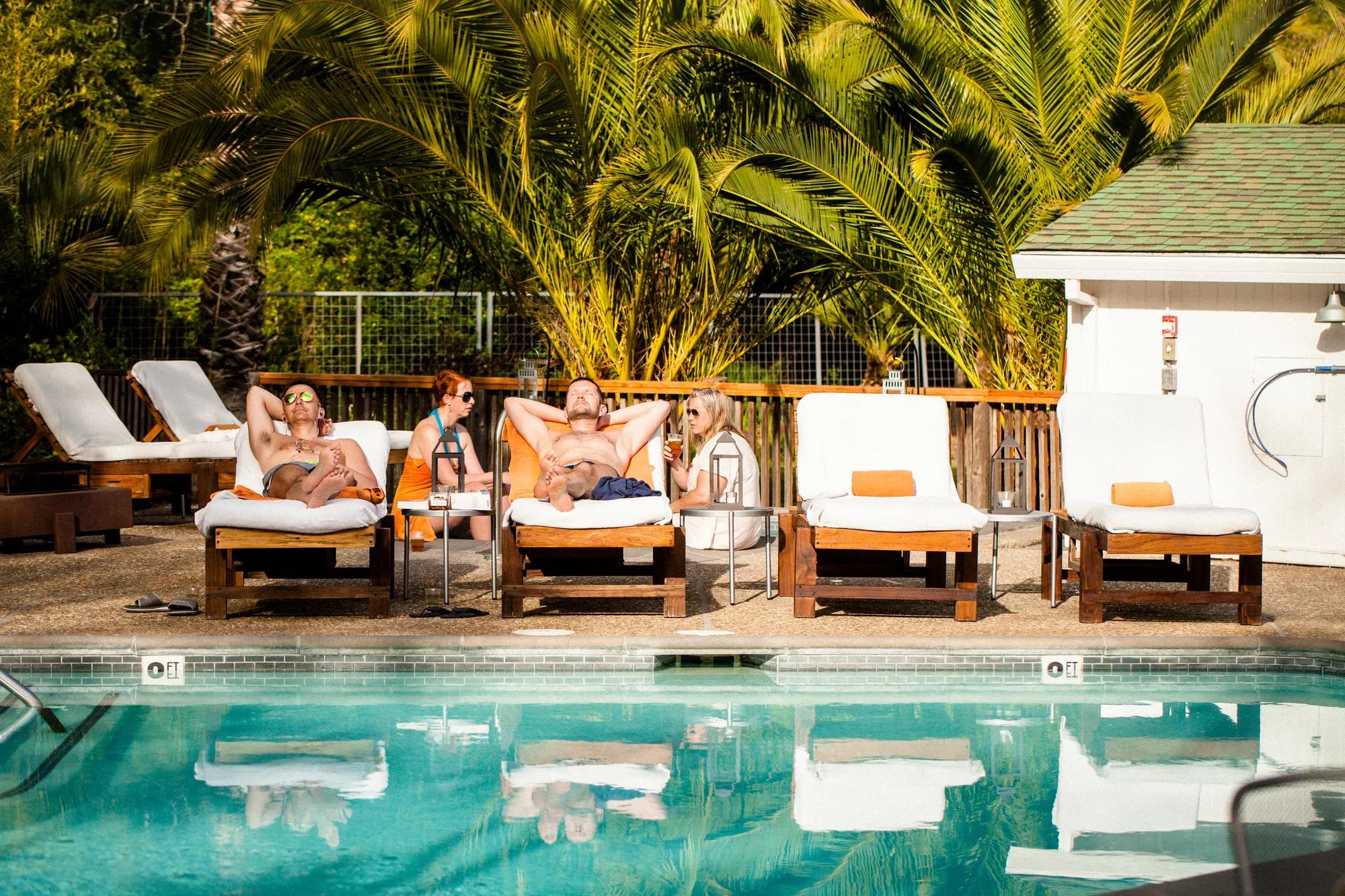A chic, whimsical, upscale, adult-focused LGBTQ property near the Russian River in Guerneville.