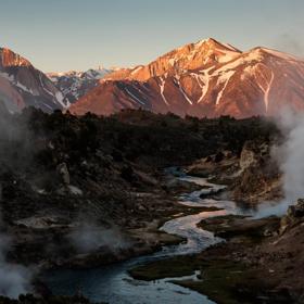 Hot Creek near Mammoth Lakes, California on June 15, 2023.