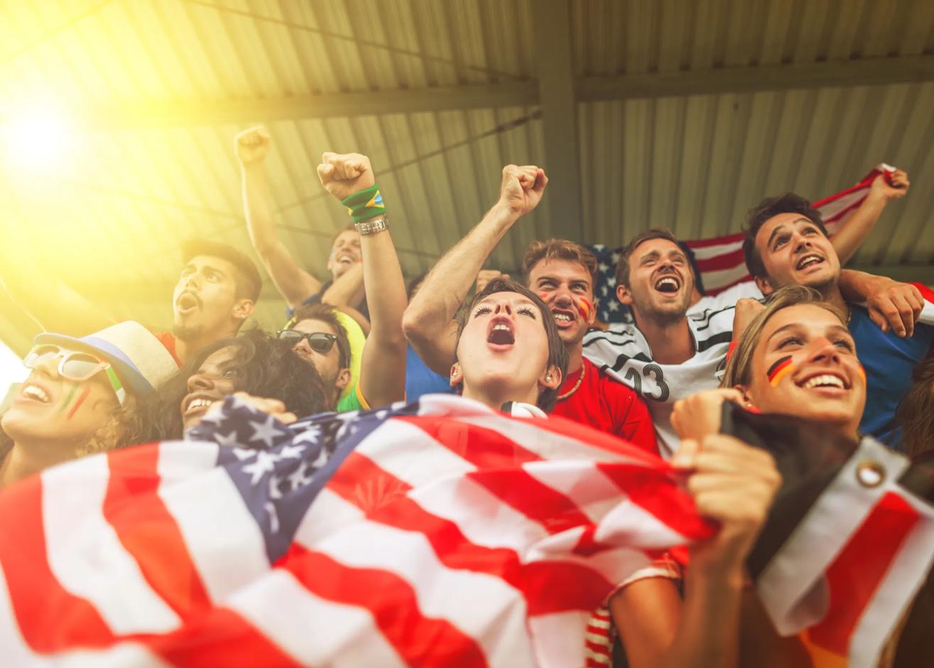 International soccer-football play and fans enjoying World Cup™ in various venues. 458223727