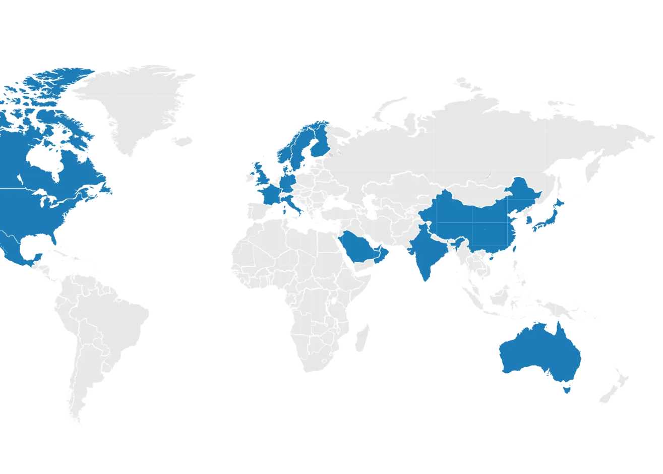 Global Market Profiles map showcasing the various Visit California markets the organization reports research on.