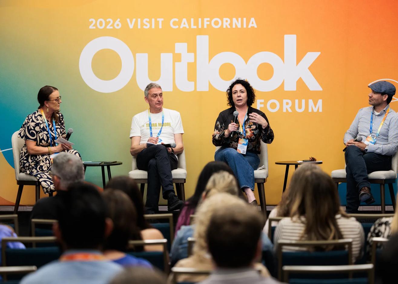 The Visit California Outlook Forum in Chula Vista, California on March 11, 2026.