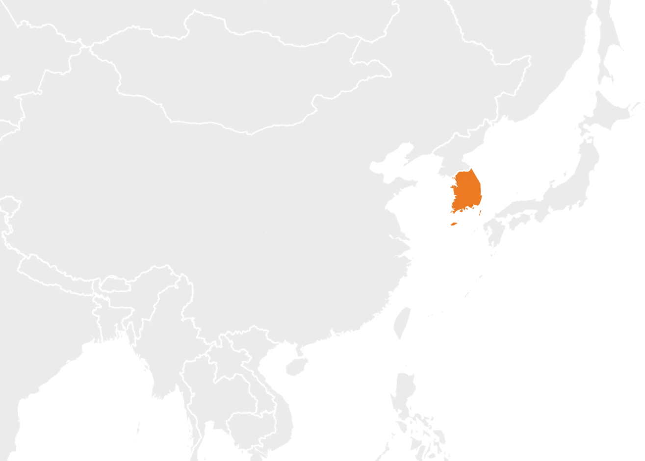 Global map showcasing the South Korea market.