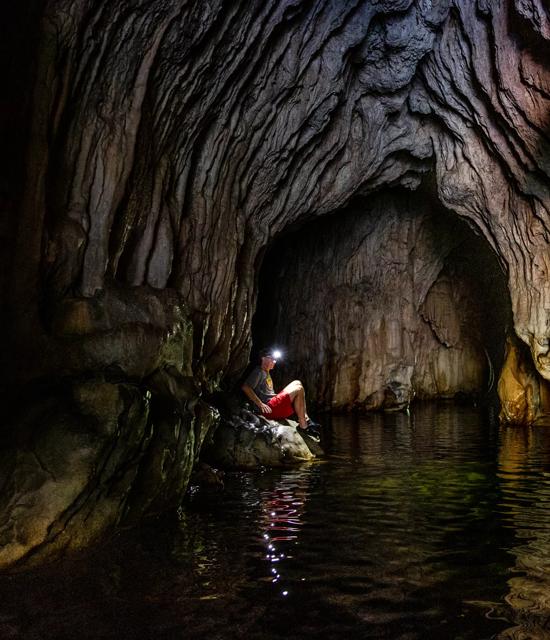 Exploring Natural Bridges in Angel's Camp, California, May 10, 2019.