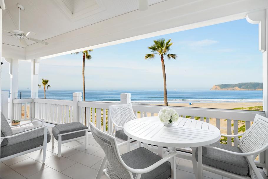 Story Idea submission of the balcony view from the Oceanview villa room at Hotel del Coronado, located in San Diego, CA.